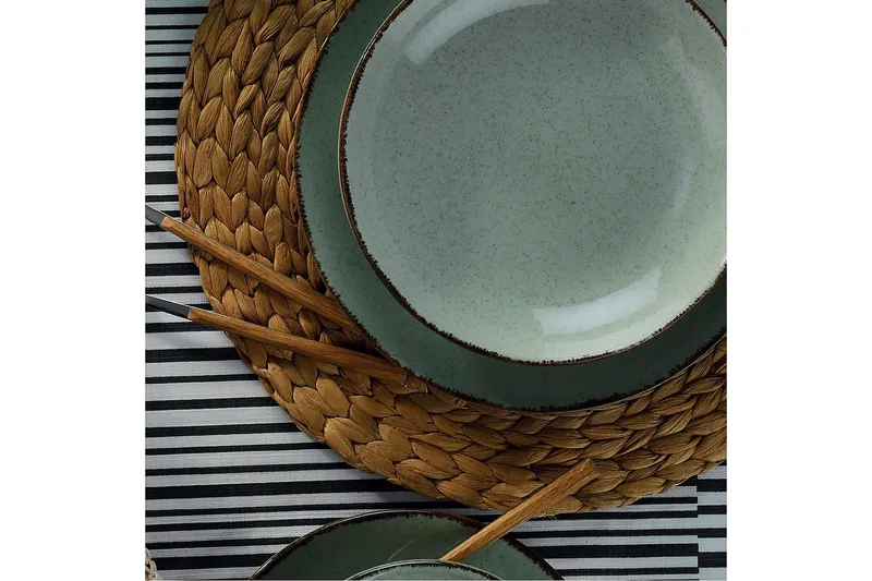 Adine Tallriksset 24 Delar - Porslin/Grön - Hushåll - Servering & Dukning - Porslin