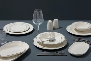 Platin Middagsservis (53 delar) 53x33x36 cm - vit/silver - Hushåll - Servering & Dukning - Porslin