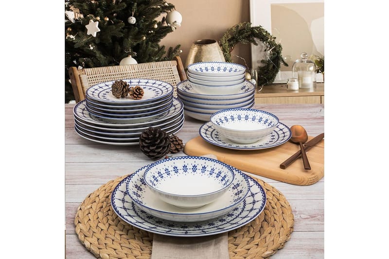 Subatan Tallriksset 24 Delar, Porslin/Vit