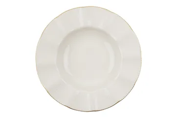 Adine Middagsservis 24 Delar Porslin - Creme/Guld - Hushåll - Servering & Dukning - Tallrikar & skålar