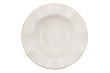Adine Middagsservis 24 Delar Porslin - Creme/Guld - Hushåll - Servering & Dukning - Tallrikar & skålar