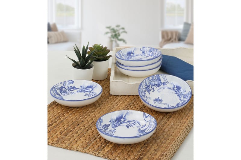 Kausal Djup Tallrik - Vit/Blå - Hushåll - Servering & Dukning - Tallrikar & skålar - Djupa tallrikar