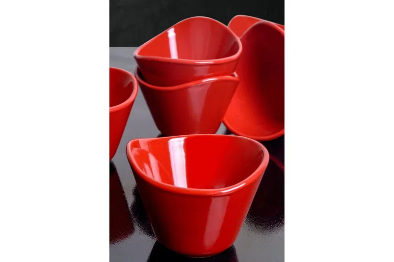 Skålset 6-pack - Röd - Hushåll - Servering & Dukning - Tallrikar & skålar - Djupa tallrikar