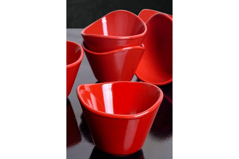 Skålset 6-pack - Röd - Hushåll - Servering & Dukning - Tallrikar & skålar - Djupa tallrikar