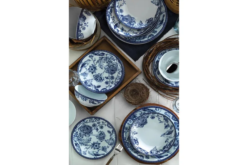 Tallriksset 24-pack - Blå/Vit - Hushåll - Servering & Dukning - Tallrikar & skålar - Serviser & tallrikar set