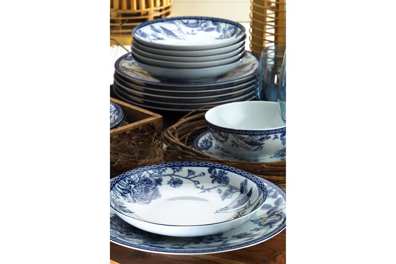 Tallriksset 24-pack - Blå/Vit - Hushåll - Servering & Dukning - Tallrikar & skålar - Serviser & tallrikar set