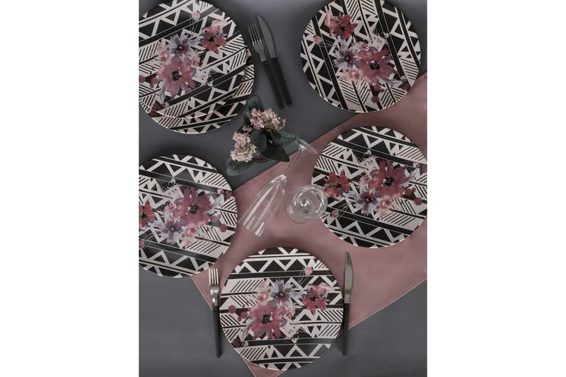 Tallriksset 6-pack - Vit/Svart/Lila - Hushåll - Servering & Dukning - Tallrikar & skålar - Serviser & tallrikar set