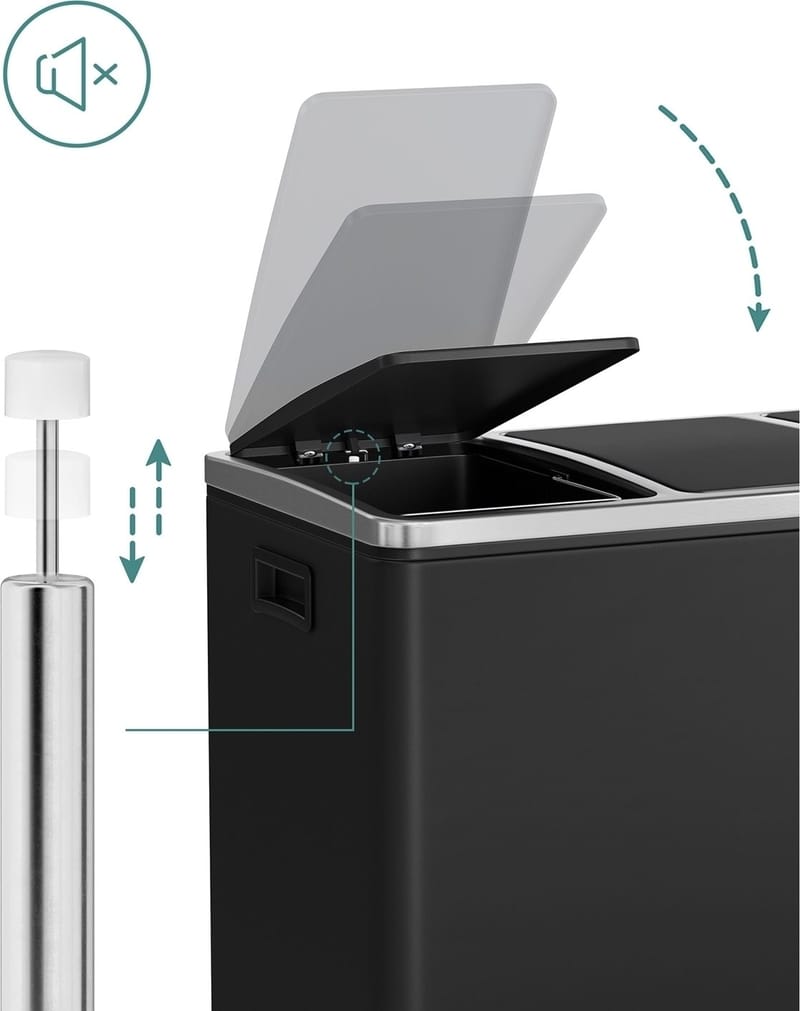 Daloa soptunna 54 l - Svart - Svart - Hushåll - Städ & klädvård - Källsortering & avfallshantering