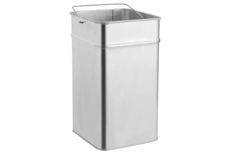 Askfat/soptunna 36 L rostfritt stål - Silver - Hushåll - Städ & klädvård - Källsortering & avfallshantering