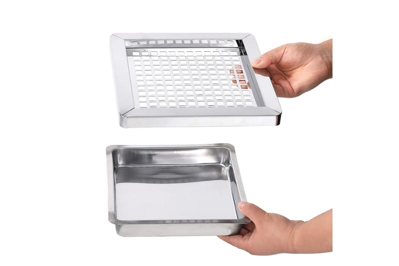 Askfat/soptunna 36 L rostfritt stål - Silver - Hushåll - Städ & klädvård - Källsortering & avfallshantering