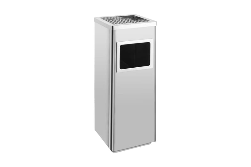 Askfat/soptunna 36 L rostfritt stål - Silver - Hushåll - Städ & klädvård - Källsortering & avfallshantering