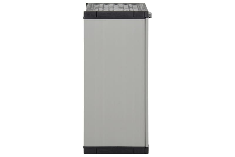 beBasic Trädgårdsavfallsskåp grå och svart 68x40x85 cm PP - Grey - Soptunna & avfallskärl