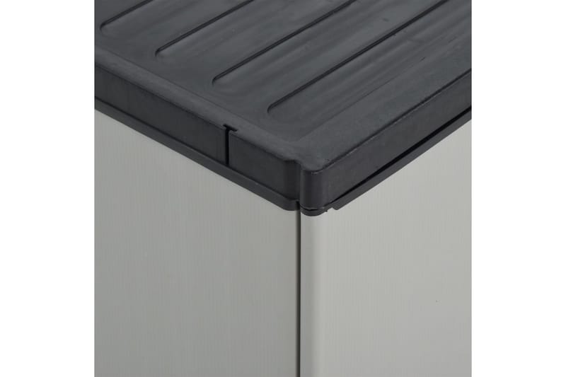 beBasic Trädgårdsavfallsskåp grå och svart 68x40x85 cm PP - Grey - Soptunna & avfallskärl