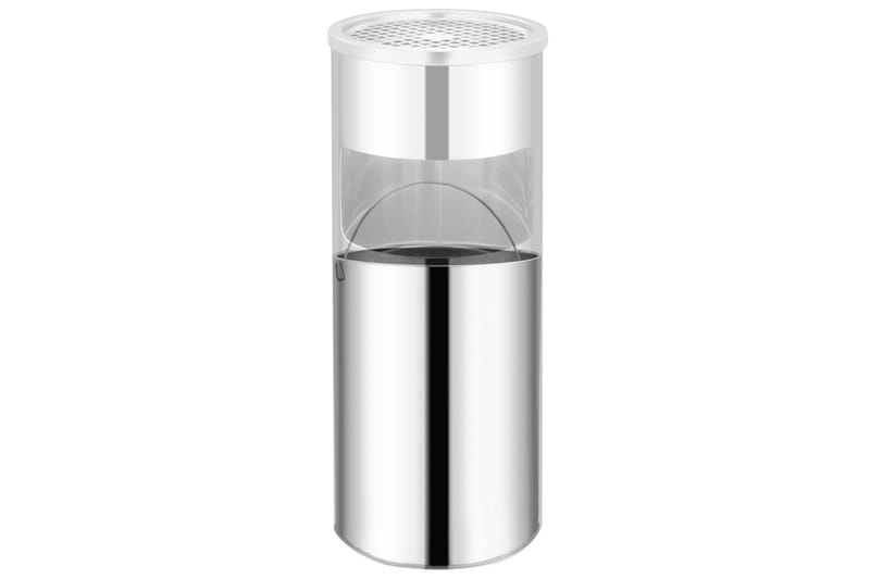 Askfat/soptunna 30 L rostfritt stål - Silver - Hushåll - Städ & klädvård - Källsortering & avfallshantering