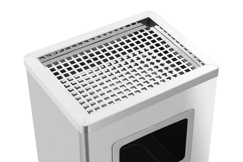 Askfat/soptunna 45 L rostfritt stål - Silver - Hushåll - Städ & klädvård - Källsortering & avfallshantering