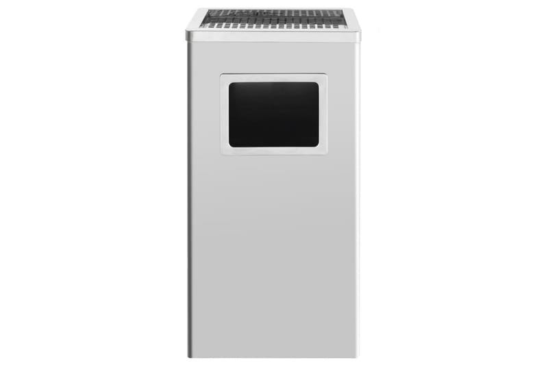 Askfat/soptunna 45 L rostfritt stål - Silver - Hushåll - Städ & klädvård - Källsortering & avfallshantering