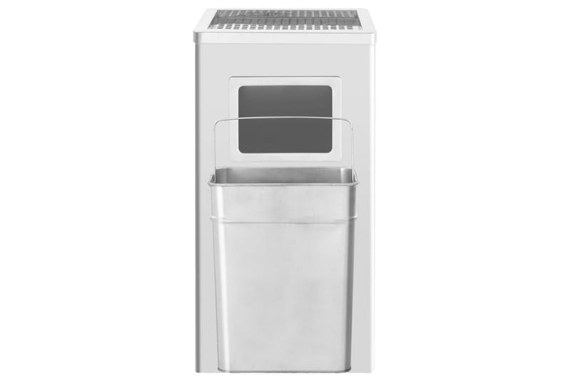 Askfat/soptunna 45 L rostfritt stål - Silver - Hushåll - Städ & klädvård - Källsortering & avfallshantering