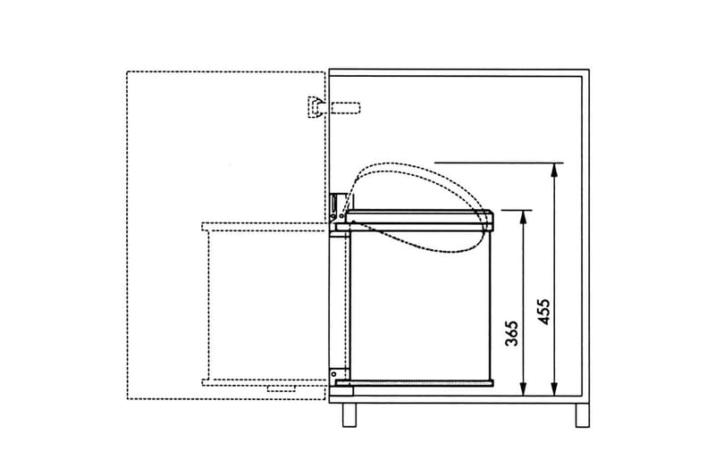 Hailo Sophink för skåp Compact-Box strl M 15 L rostfritt stå - Soptunna & avfallskärl