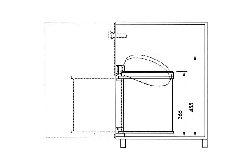 Hailo Sophink för skåp Compact-Box strl M 15 L vit 3555-001 - Soptunna & avfallskärl