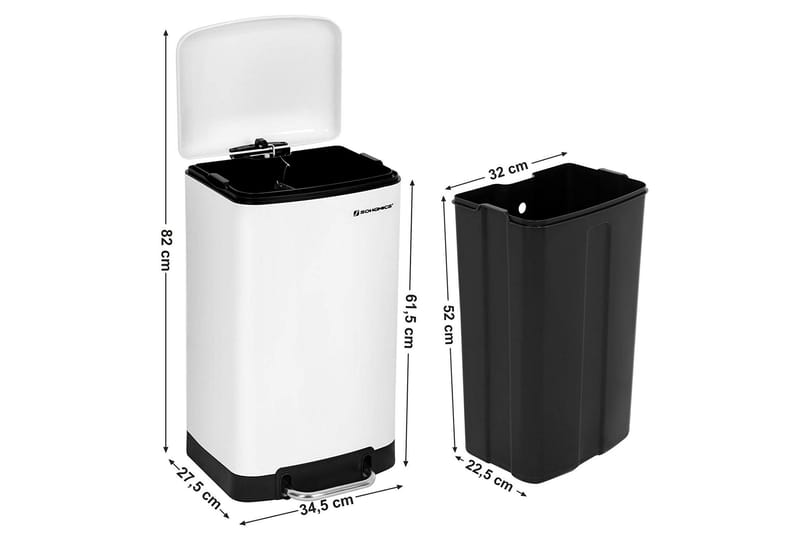 Qrisp Pedalhink 30 Liter för Köket - Songmics - Soptunna & avfallskärl