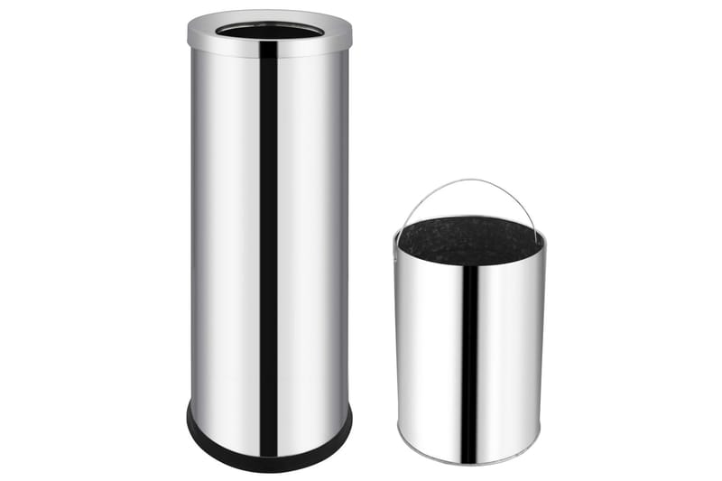 Soptunna 32 L rostfritt stål - Silver - Hushåll - Städ & klädvård - Källsortering & avfallshantering
