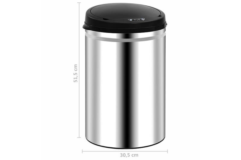 Soptunna med automatisk sensor 30 L rostfritt stål - Silver - Hushåll - Städ & klädvård - Källsortering & avfallshantering