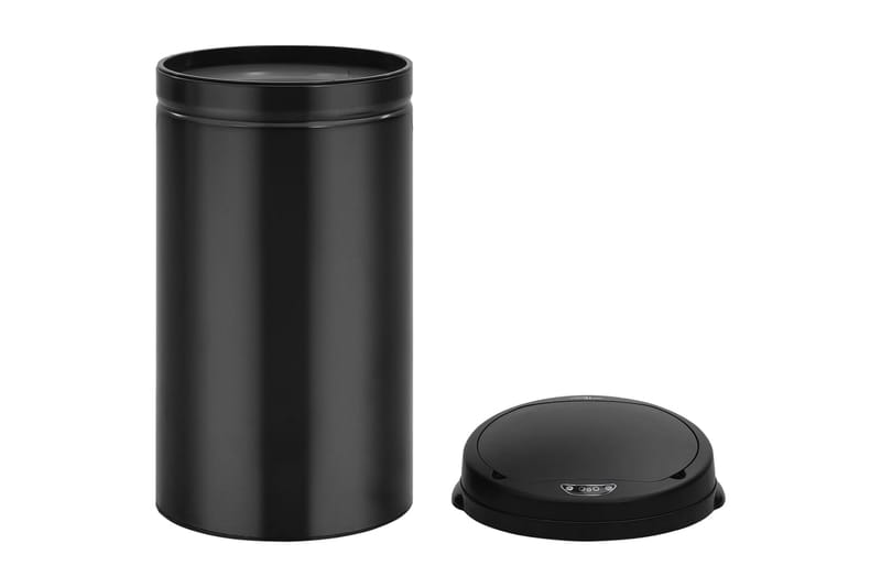 Soptunna med automatisk sensor 50 L kolstål svart - Svart - Hushåll - Städ & klädvård - Källsortering & avfallshantering