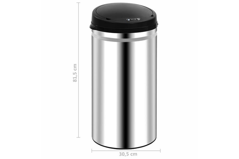 Soptunna med automatisk sensor 50 L rostfritt stål - Silver - Hushåll - Städ & klädvård - Källsortering & avfallshantering