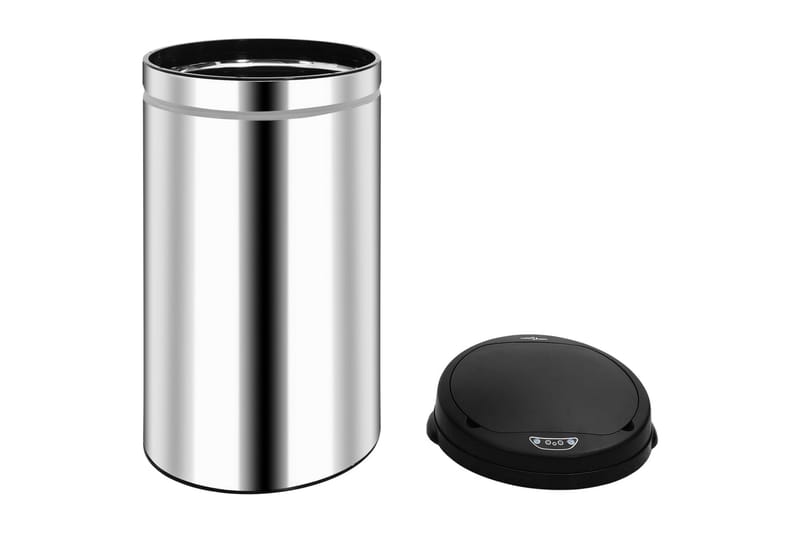 Soptunna med automatisk sensor 50 L rostfritt stål - Silver - Hushåll - Städ & klädvård - Källsortering & avfallshantering