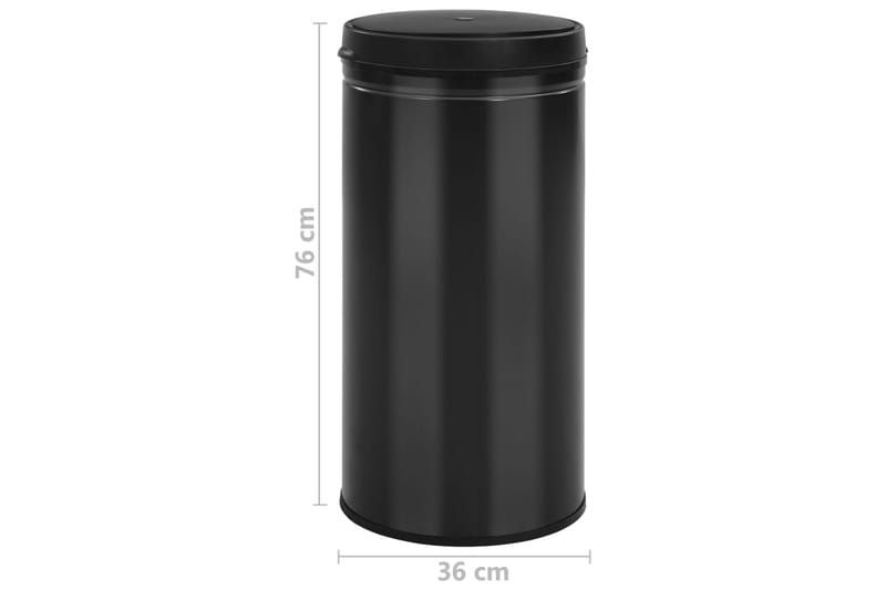 Soptunna med automatisk sensor 70 L kolstål svart - Svart - Hushåll - Städ & klädvård - Källsortering & avfallshantering