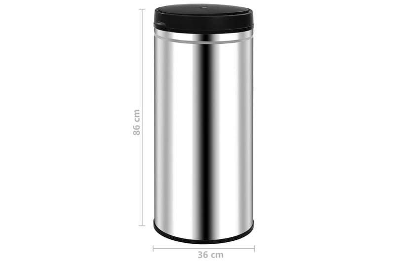 Soptunna med automatisk sensor 80 L rostfritt stål - Silver - Hushåll - Städ & klädvård - Källsortering & avfallshantering