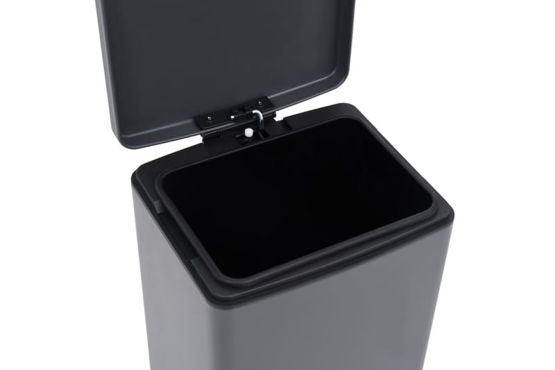 Soptunna med pedal anti-fingeravtryck 30 L grå rostfritt stå - Grå - Hushåll - Städ & klädvård - Källsortering & avfallshantering