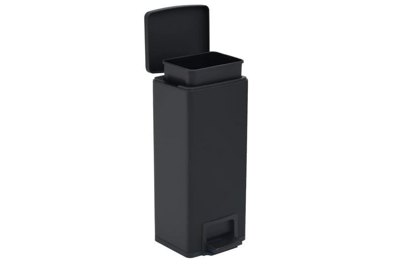 Soptunna med pedal anti-fingeravtryck 30 L svart rostfritt s - Svart - Hushåll - Städ & klädvård - Källsortering & avfallshantering