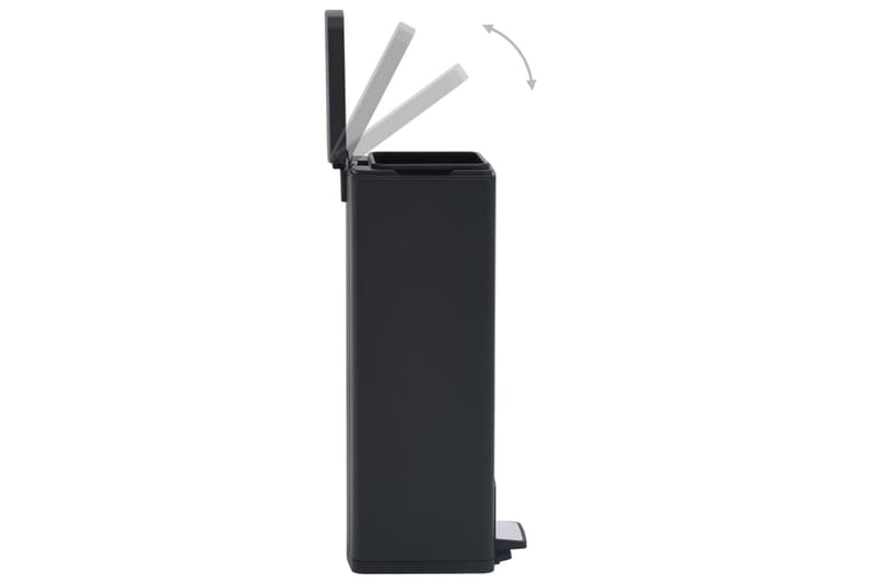 Soptunna med pedal anti-fingeravtryck 30 L svart rostfritt s - Svart - Hushåll - Städ & klädvård - Källsortering & avfallshantering