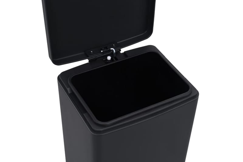 Soptunna med pedal anti-fingeravtryck 30 L svart rostfritt s - Svart - Soptunna & avfallskärl