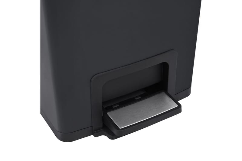 Soptunna med pedal anti-fingeravtryck 30 L svart rostfritt s - Svart - Soptunna & avfallskärl