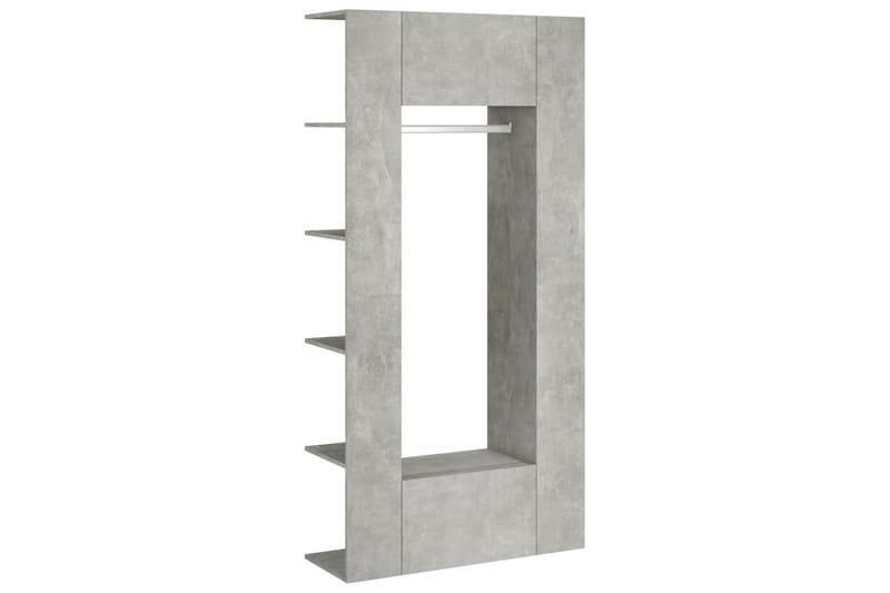beBasic Hallskåp 2 st betonggrå konstruerat trä - Grey - Klädställning - Vädringsställ - Klädhängare