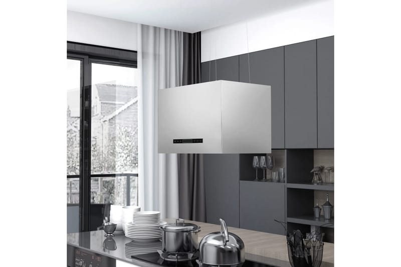 Hängande köksfläkt touchsensor LCD 55 cm rostfritt stål - Silver - Hushåll - Vitvaror - Köksfläkt & spisfläkt - Frihängande köksfläkt