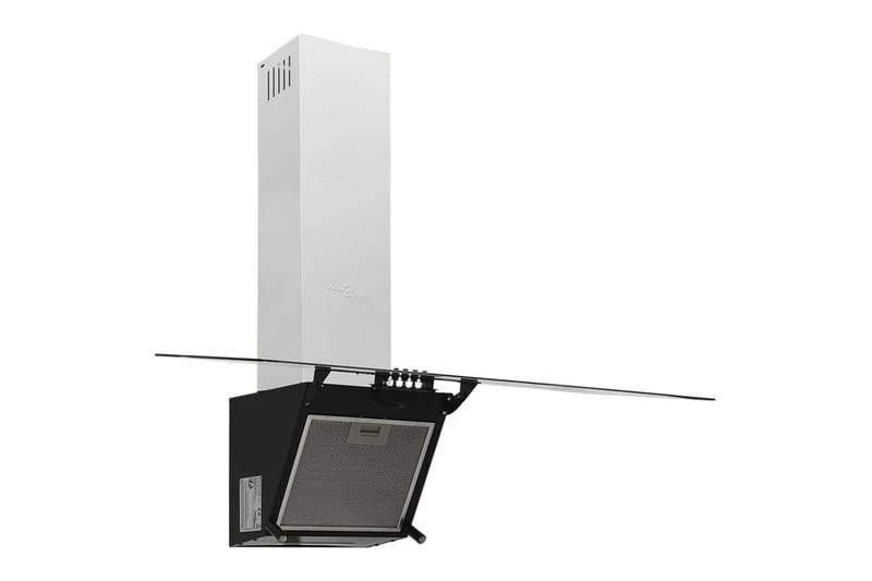 Köksfläkt 90 cm stål och härdat glas svart - Svart - Hushåll - Vitvaror - Köksfläkt & spisfläkt - Vägghängd köksfläkt