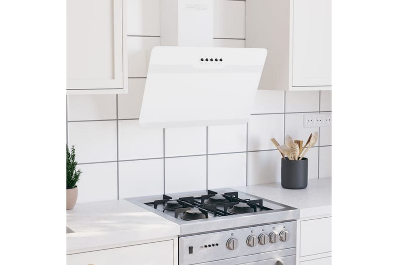 Köksfläkt 60 cm stål och härdat glas vit - Vit - Hushåll - Vitvaror - Köksfläkt & spisfläkt - Vägghängd köksfläkt