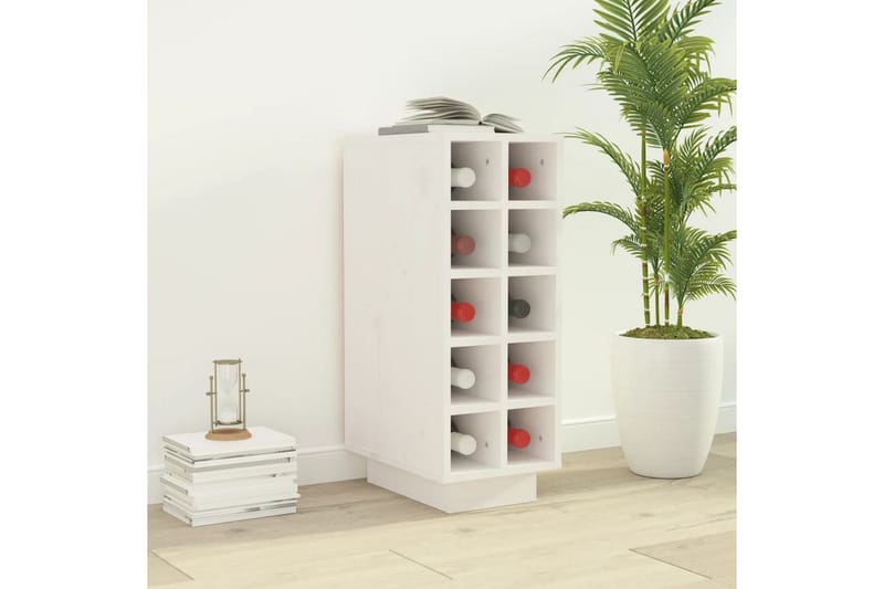 beBasic Vinskåp vit 23x34x61 cm massiv furu - White - Hushåll - Vitvaror - Kyl och frys - Kylskåp - Vinkyl