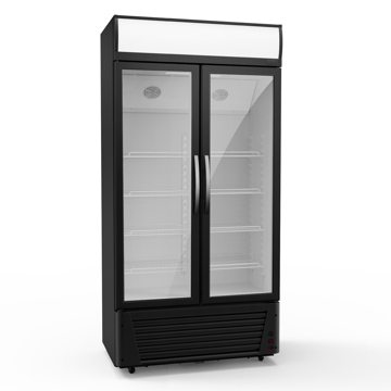 Displaykyl 618L | Energieffektiv & låsbar dryckeskyl | 100x61x195 cm - Svart/Vit - Hushåll - Vitvaror - Kyl och frys - Kylskåp