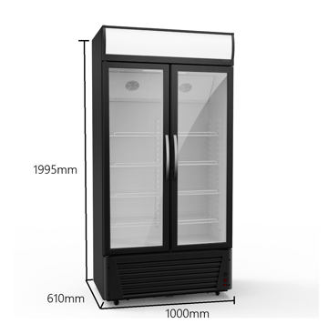 Displaykyl 618L | Energieffektiv & låsbar dryckeskyl | 100x61x195 cm - Svart/Vit - Hushåll - Vitvaror - Kyl och frys - Kylskåp