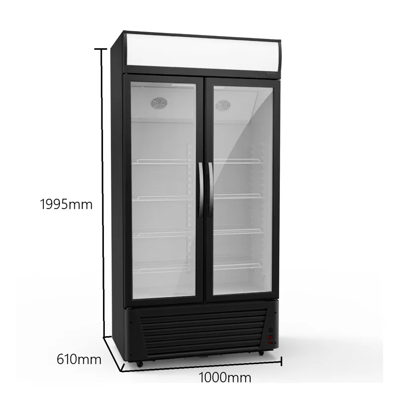 Displaykyl 618L | Energieffektiv & låsbar dryckeskyl | 100x61x195 cm - Svart/Vit - Hushåll - Vitvaror - Kyl och frys - Kylskåp