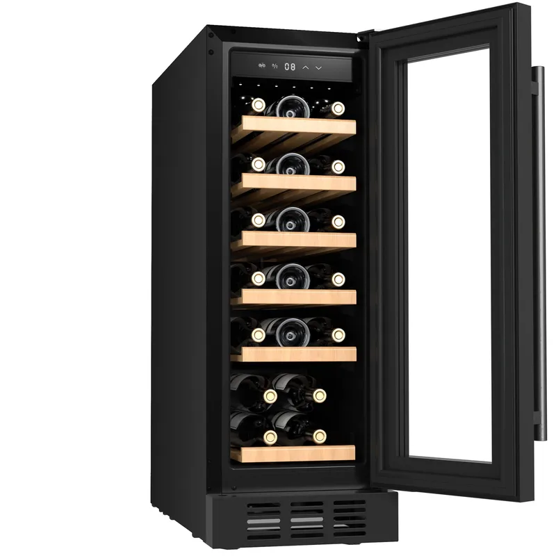 Inbyggbar vinkyl 19 flaskor | Extra tystgående | LED-belysning | 30cm smal - Hushåll - Vitvaror - Kyl och frys - Kylskåp - Vinkyl