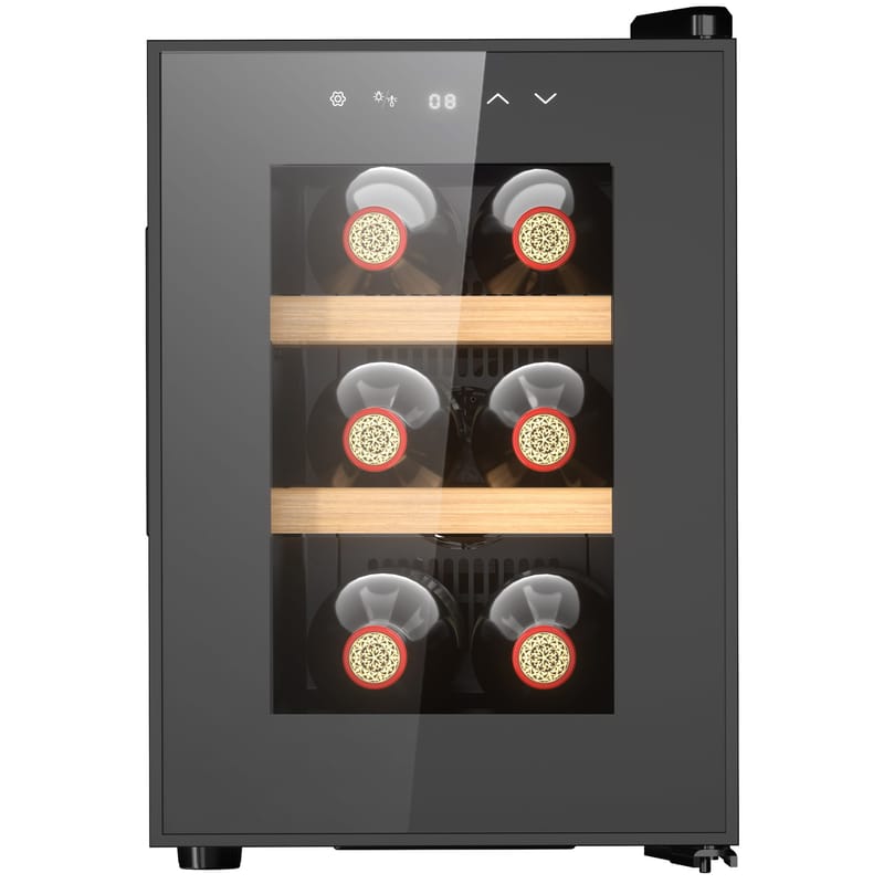 Liten vinkyl 6 flaskor | Extra tystgående | LED-belysning | 26,5cm smal - Hushåll - Vitvaror - Kyl och frys - Kylskåp - Vinkyl