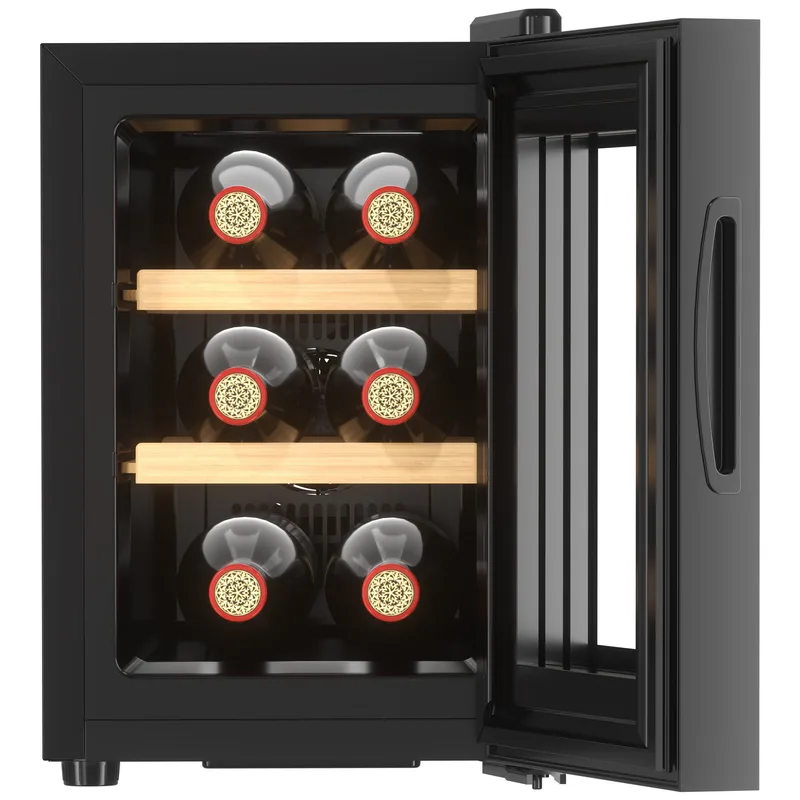 Liten vinkyl 6 flaskor | Extra tystgående | LED-belysning | 26,5cm smal - Hushåll - Vitvaror - Kyl och frys - Kylskåp - Vinkyl