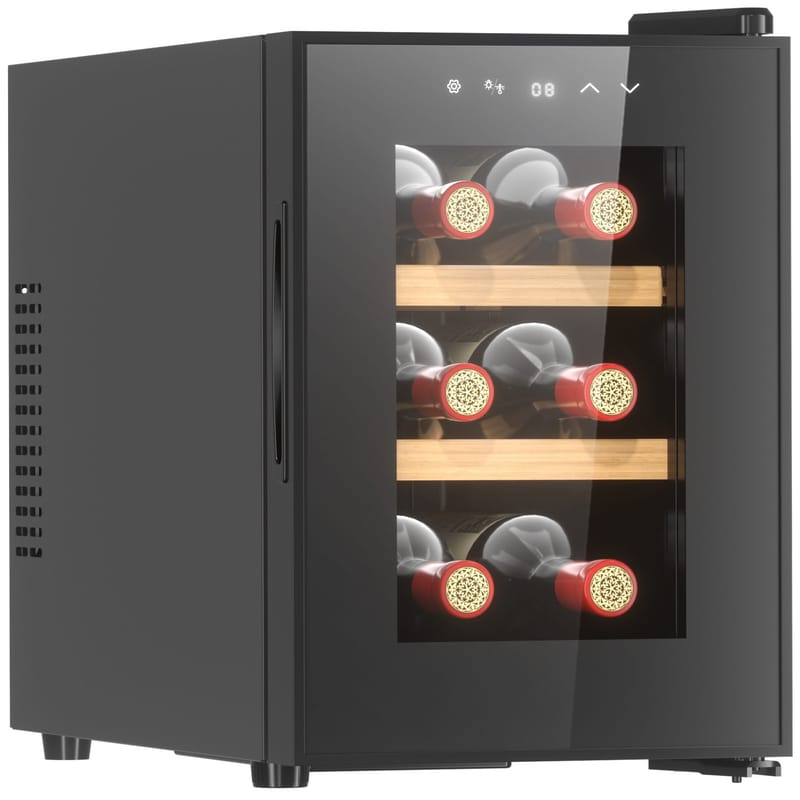 Liten vinkyl 6 flaskor | Extra tystgående | LED-belysning | 26,5cm smal, undefined