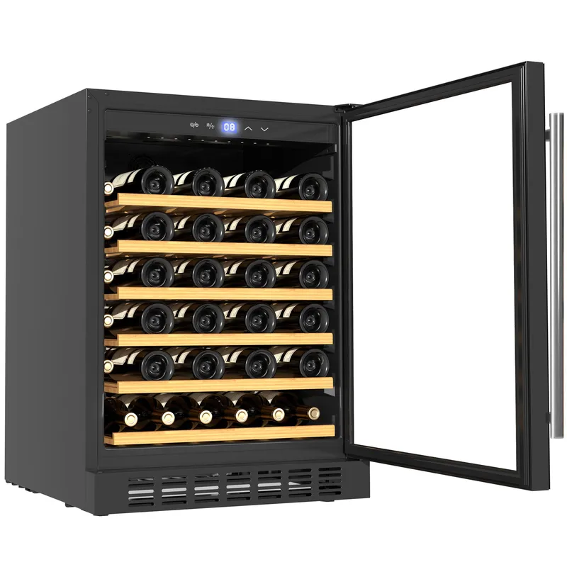 Stor inbyggbar vinkyl 46 flaskor | LED-belysning, undefined