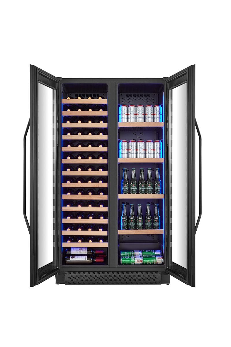 Stor vinkyl för 60 flaskor och 218 burkar | Exklusiv design med dubbla temperaturzoner | 365 L - Hushåll - Vitvaror - Kyl och frys - Kylskåp - Vinkyl